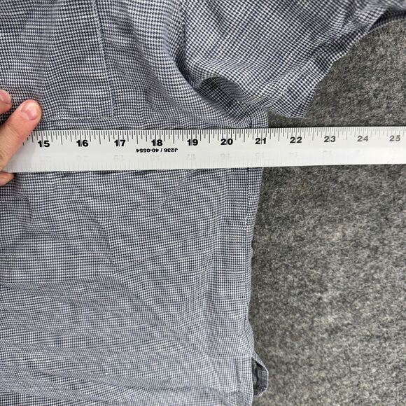 Adolfo Shirt Women M Medium Gray Button Up Collared Short Sleeve Linen Pockets - Picture 6 of 8